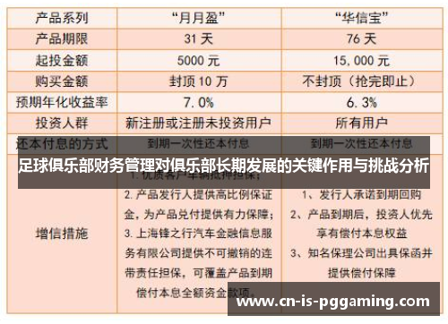 足球俱乐部财务管理对俱乐部长期发展的关键作用与挑战分析 足球俱乐部财务管理对俱乐部长期发展的关键作用与挑战分析